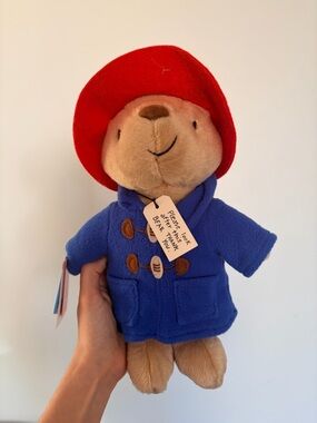 NWT Yottoy Paddington Bear Plush Toy in Blue Coat and Red Hat
